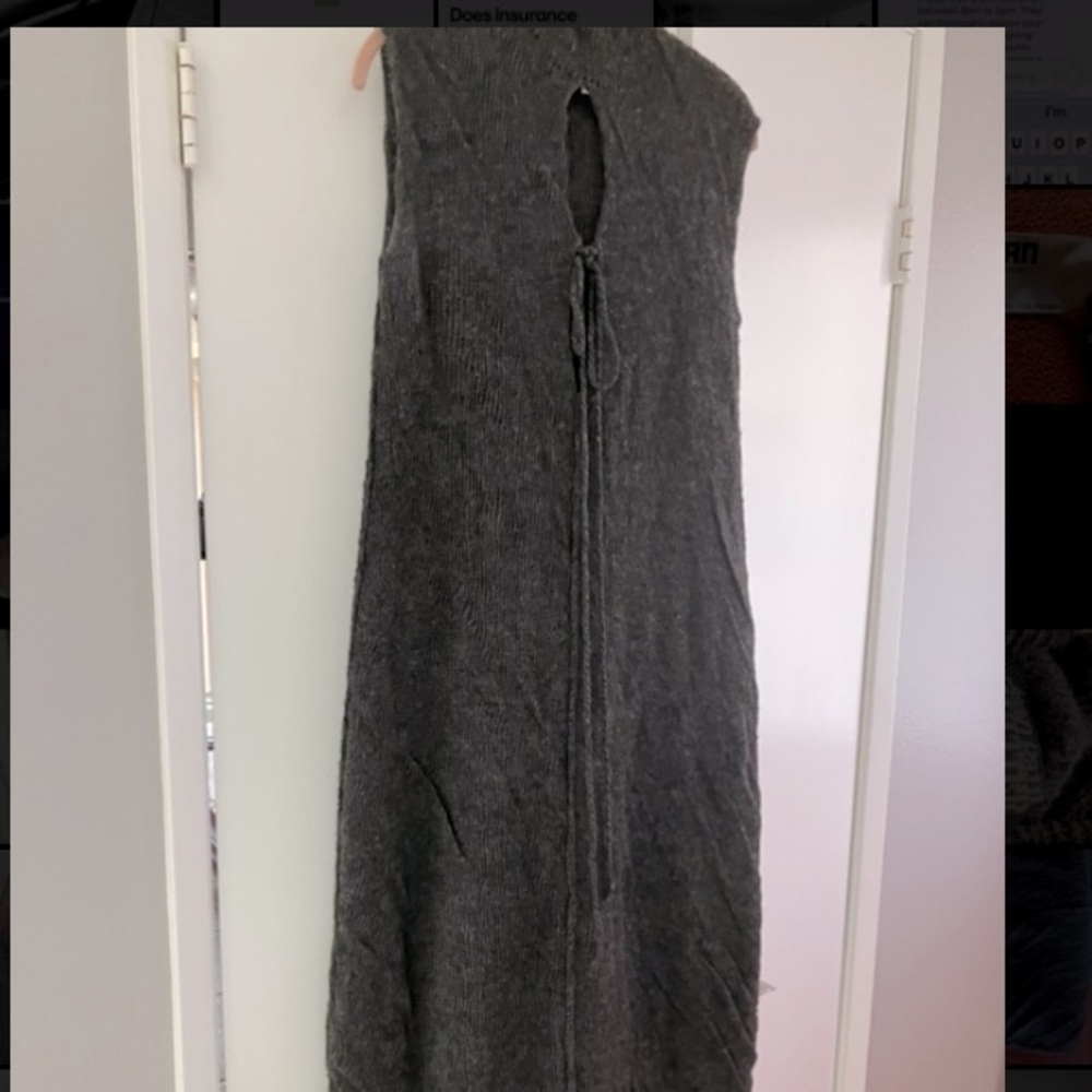 Jean Paul Gaultier Vintage  Charcoal Gray Sleeveless Midi Dress  Size L
